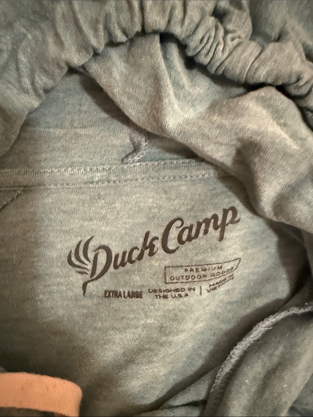 Men's Lightweight Hooded Long Sleeve Tee - Teal and Charcoal - Picture 2 of 3